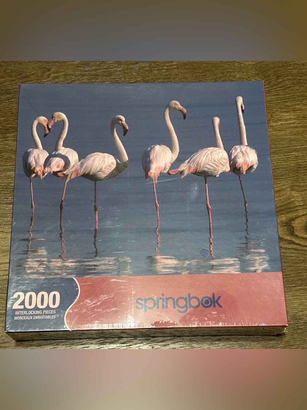 New Sealed 2003 Springbok Jigsaw Puzzle Flamingo Reflection 2000 piece 1JIG20376